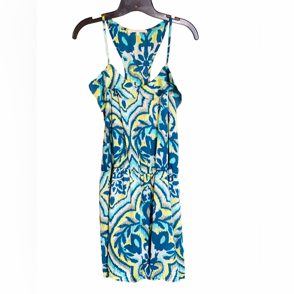 ๐Host Pick๐Boho Multicolor Flirty Lightweight Mini Midi Dress Size Small - Picture 1 of 3